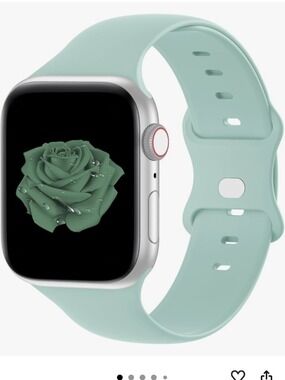 Apple Watch Sport Band 38mm 40mm 41mm Silicone Strap S/M Mint Blue
